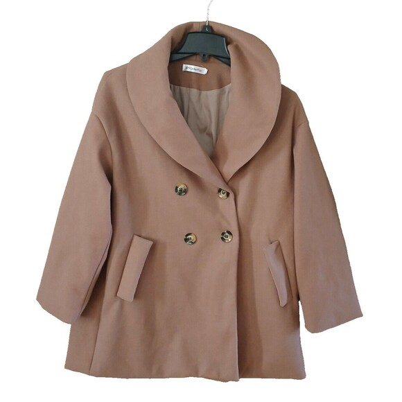 Women's XL Vintage Casual Modest Winter Peacoat Double Breasted Front Pockets - Picture 1 of 12